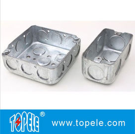 4&quot; 1-1/2'' Deep Steel Square / Rectangular Conduit Outlet Junction Box , Electrical Boxes And Covers
