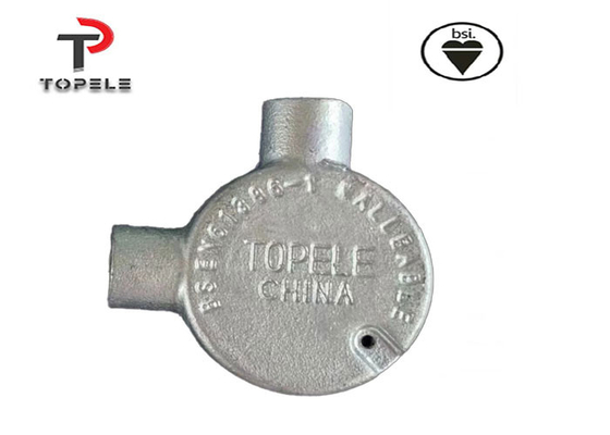 TOPELE BS Two Way Through Circular Malleable Aluminum Junction Box, Galvanized Electrical Conduit Fittings
