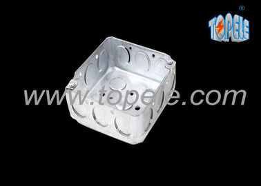 Galvanized Steel 4 Inch Square Conduit Boxes , Outdoor Conduit Box With Knockouts